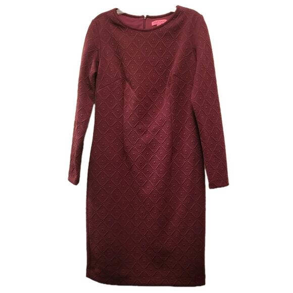 Betsey Johnson Long Sleeve Round Neck Dress Size 12 Burgundy NWT 80s - Picture 1 of 16